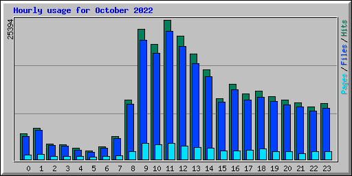 Hourly usage for October 2022