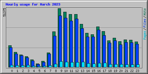 Hourly usage for March 2023