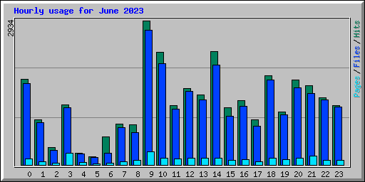 Hourly usage for June 2023